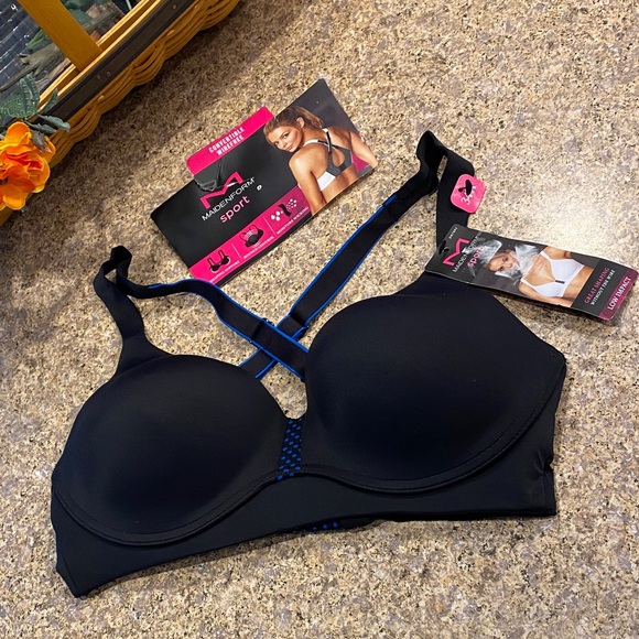 Maidenform Other - Maidenform Sport Sports Bra Convertible Low Impact 34A Black Blue